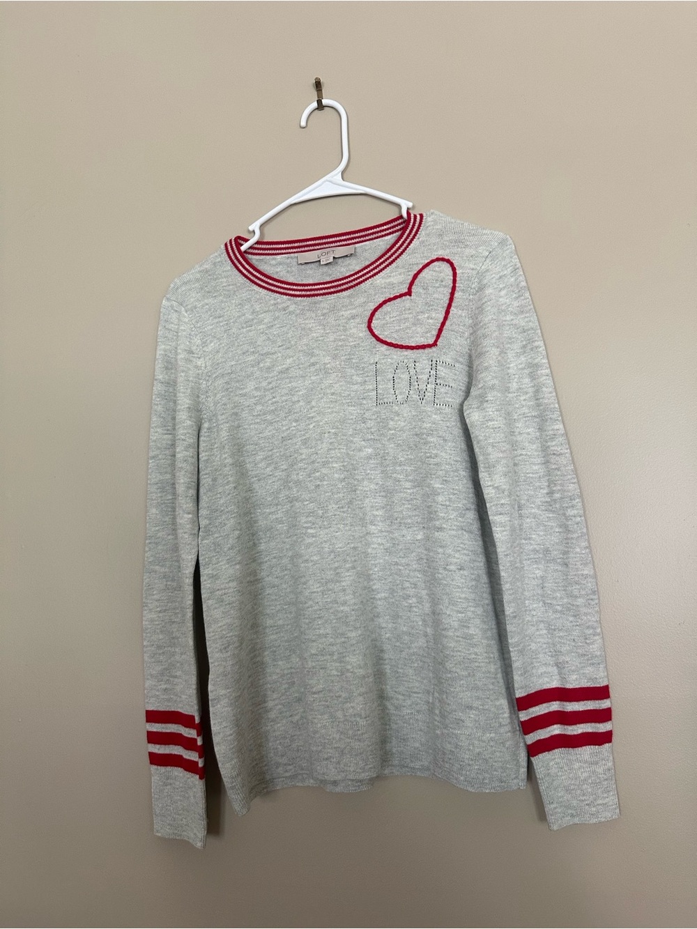 LOFT Valentine’s Day Love sweater